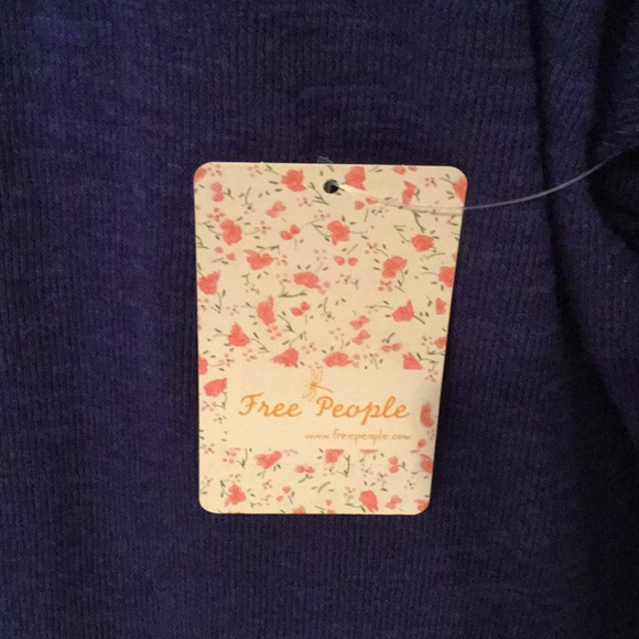 Free People Egyptian Blue Long Sleeved Top - Picture 2 of 4